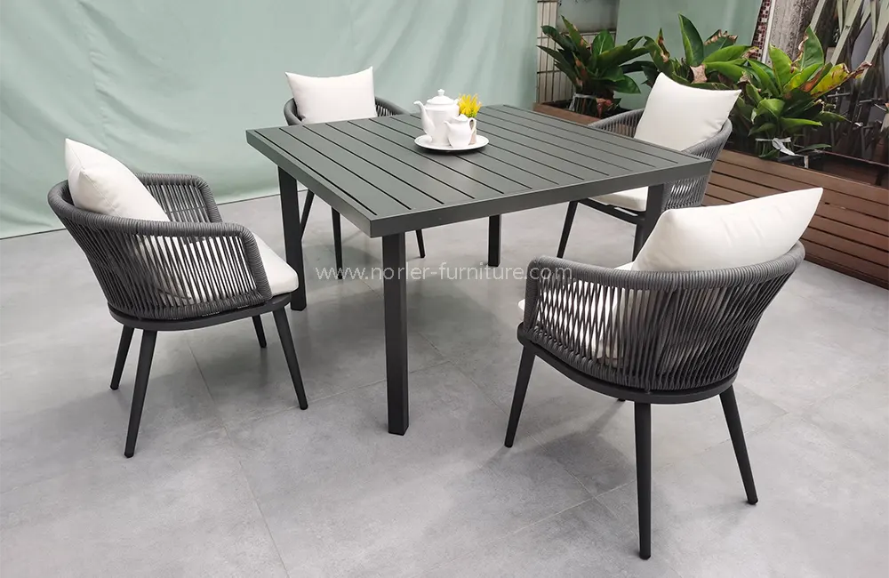 Fashion Outdoor Aluminum Rope Dining Set