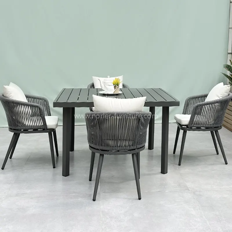 Fashion Outdoor Aluminum Rope Dining Set