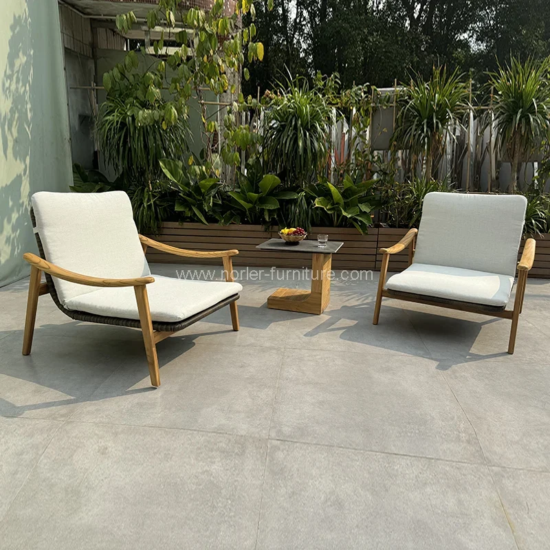 आउटडोर बालकनी टीक वुड गार्डन सेट